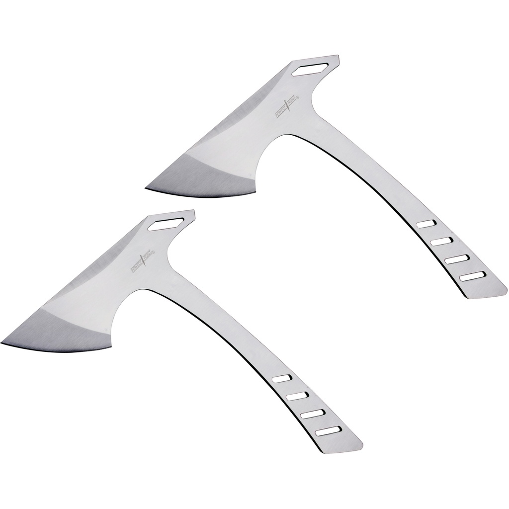 True Rotation Twin Throwing Axe Set - Matte Steel