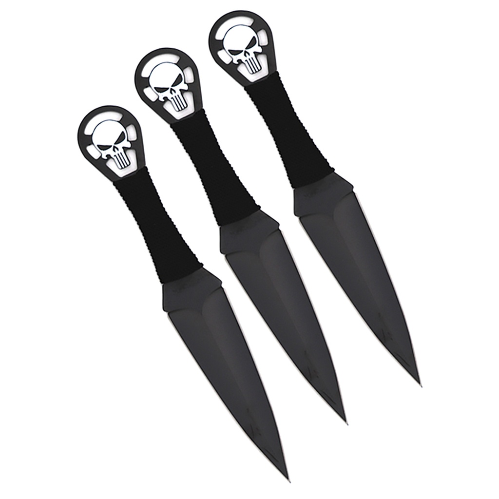 Grim Precision Throwing Knife Set - Matte Black Steel