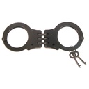 Blackout Sentinel Double-Lock Hinged Handcuffs - Black Steel