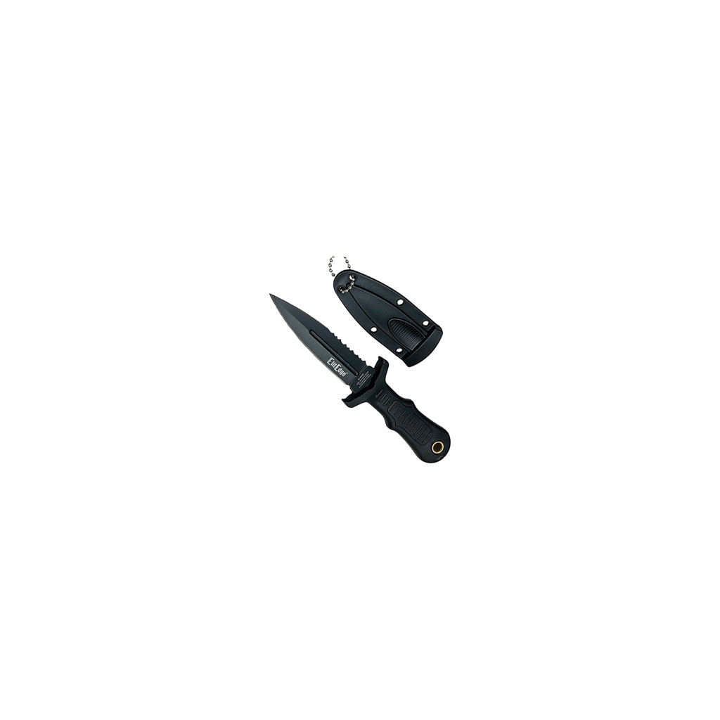 Shadow Veil Quick-Strike Neck Knife - Midnight Black