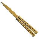 Precision Flip Six-Hole Butterfly Trainer Knife - Gold
