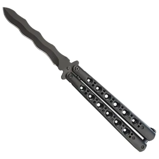 Kriss Wave Precision Balisong Butterfly Knife - Black
