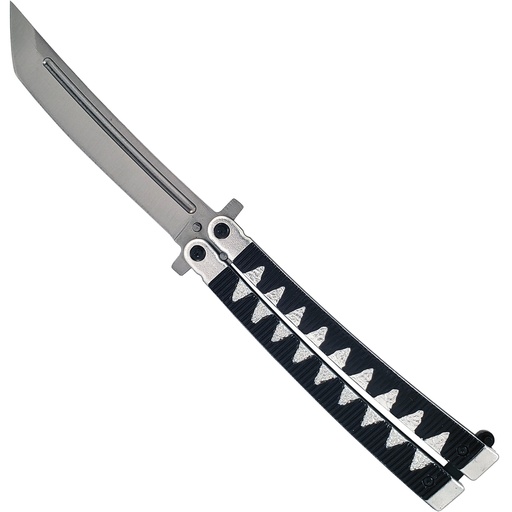 Tsukamaki Lineage Katana-Inspired Butterfly Knife - Silver