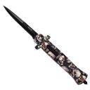 Crimson-Eyed Skull Rapid-Slide OTF Knife - Gray ABS