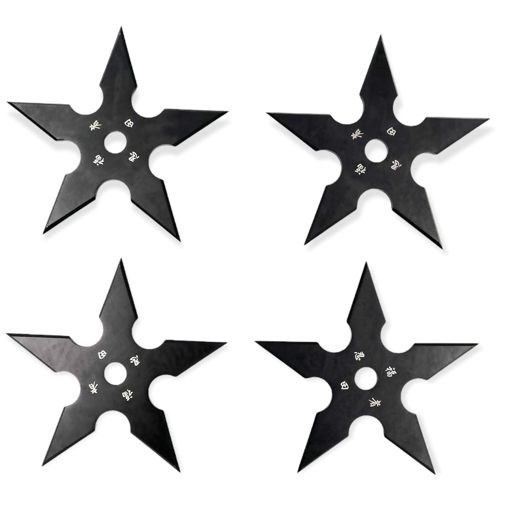 Shadow Glyph Precision Throwing Star Set - Black Steel
