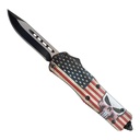 Patriot Skull Rapid-Deploy OTF Knife - USA Flag Aluminum