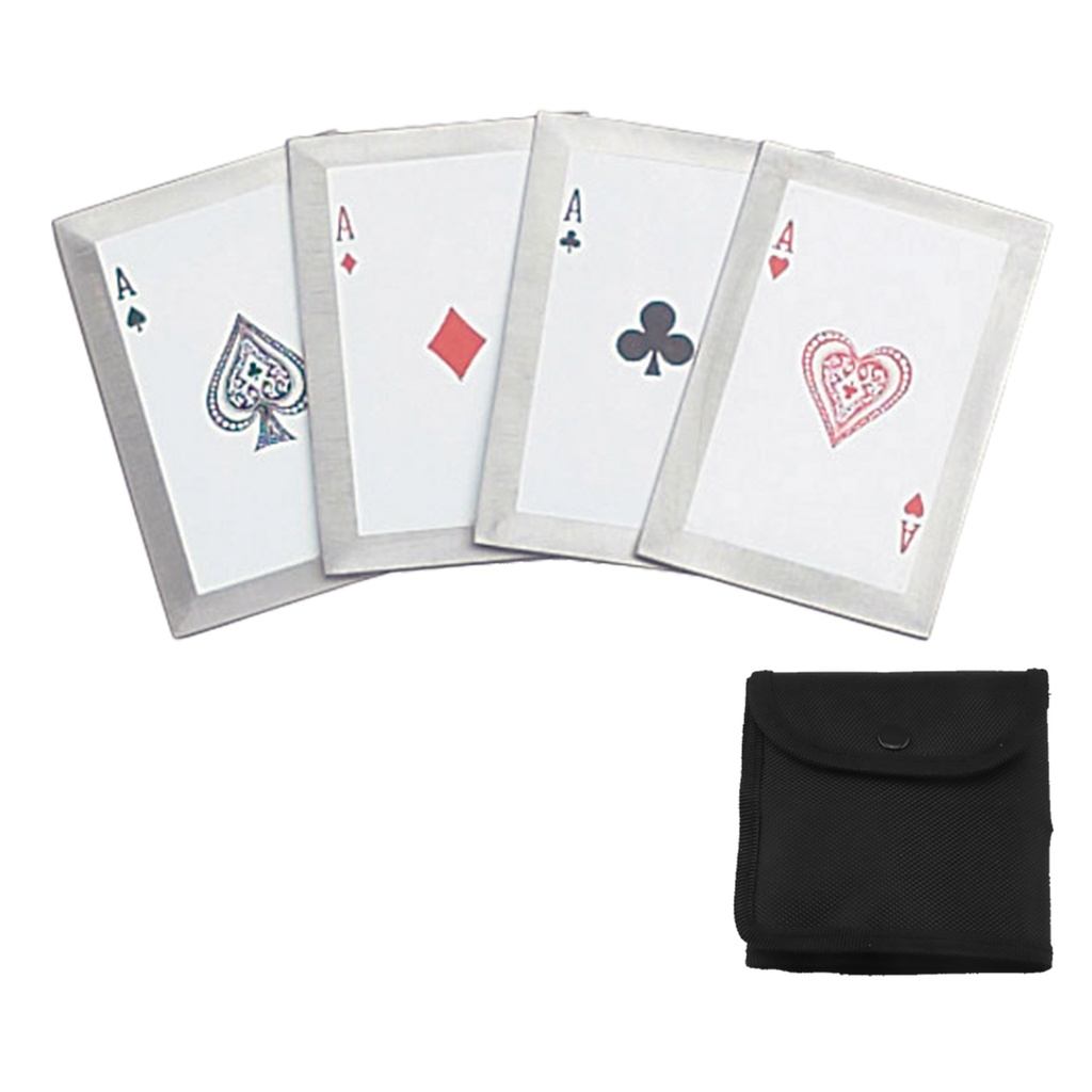 High-Stakes Four-Ace Throwing Cards - Stainless Steel