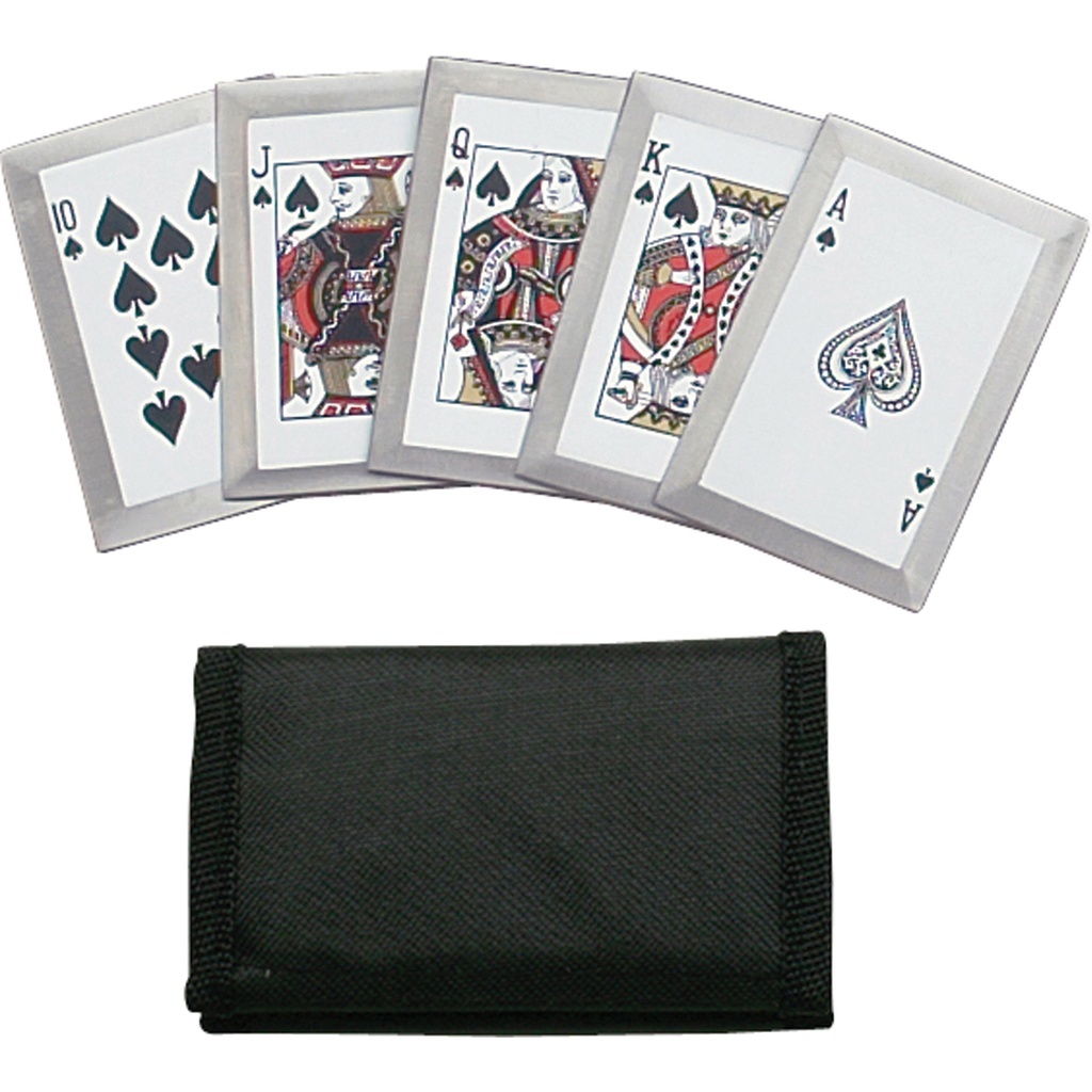 High-Roller Edge Royal Flush Throwing Cards - Satin Steel
