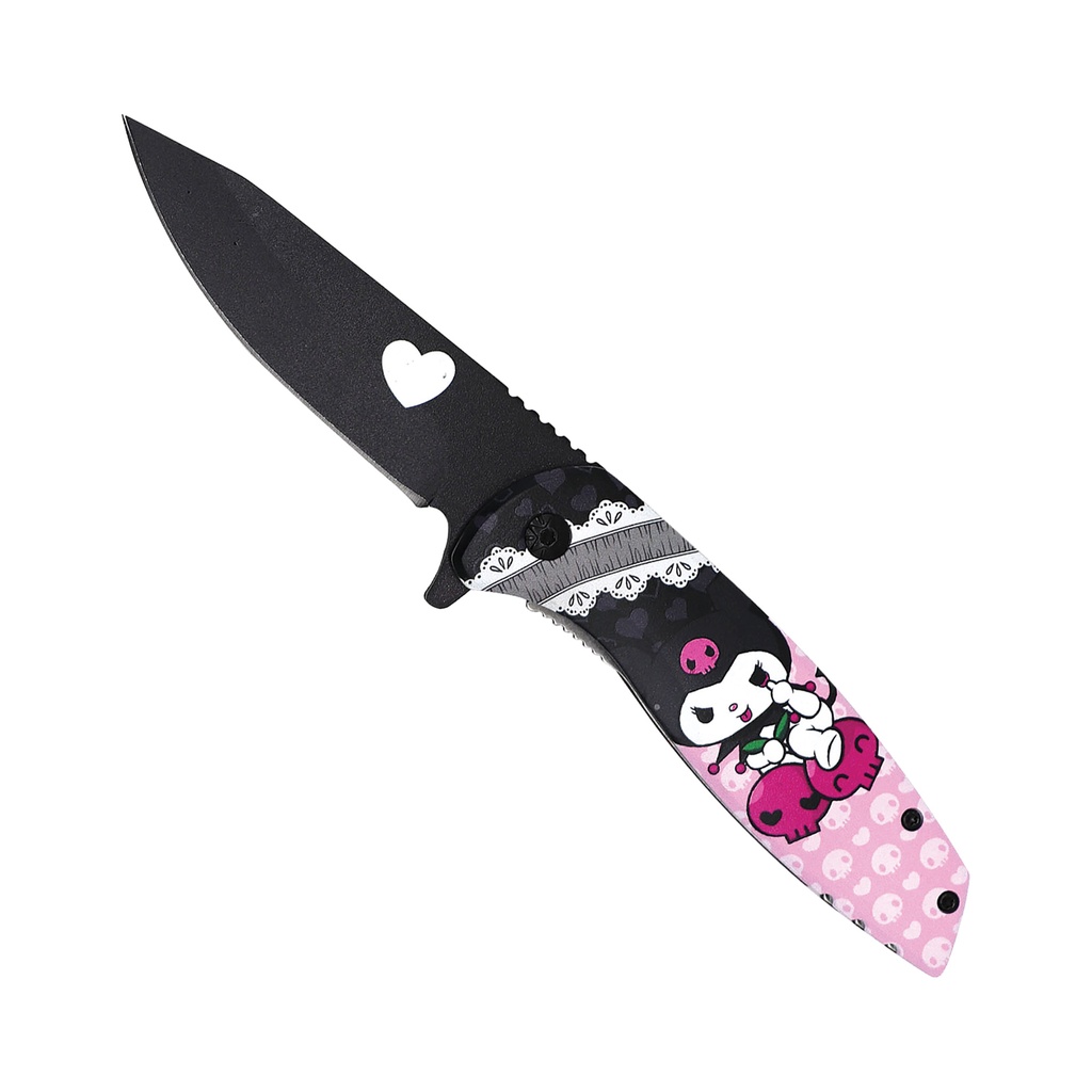 Heartbeat Rebel Quick-Assist Pocket Knife - Pink/Black Aluminum