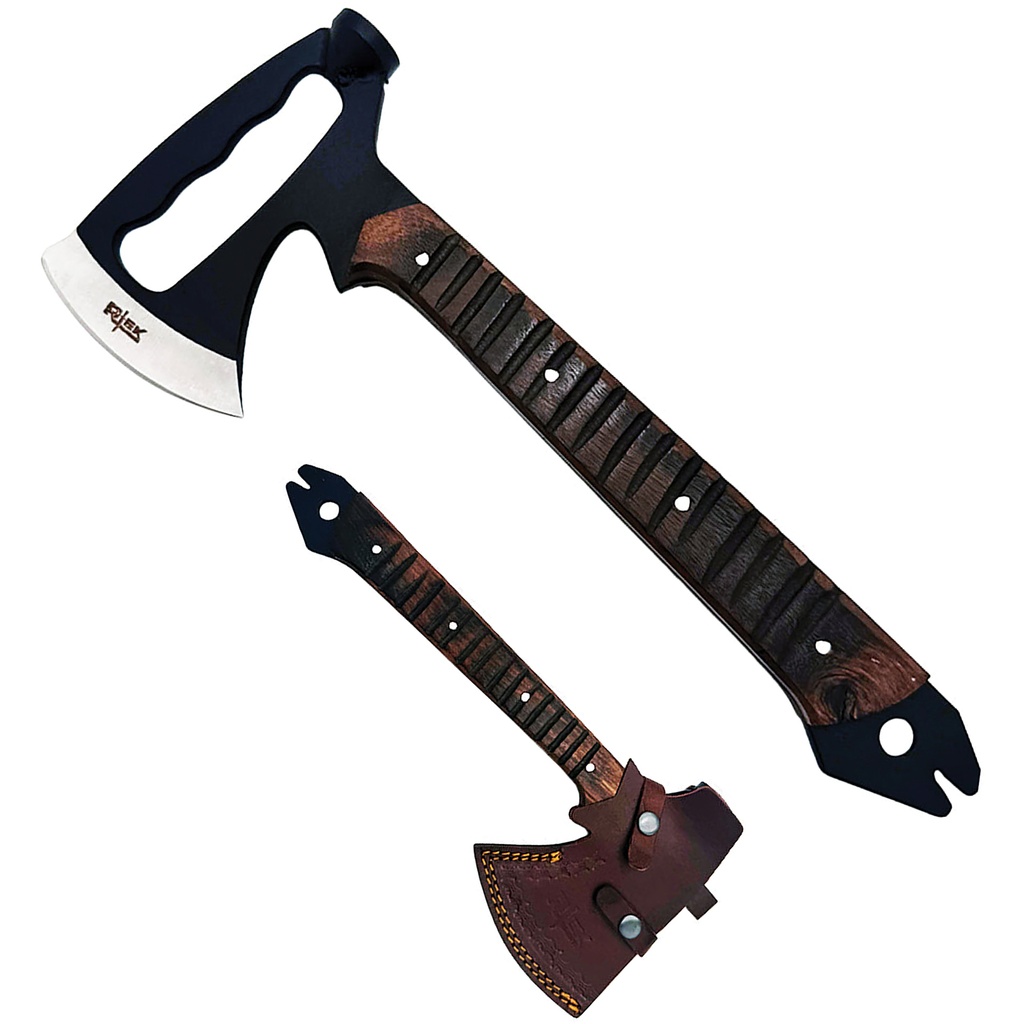 Hammerback Fieldsmith Tactical Camp Hatchet - Black & Wood