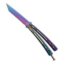 Prism Flow Tanto Butterfly Trainer Knife - Rainbow Steel