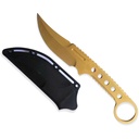 Golden Arc Ring-Guard Boot Knife - Matte Gold