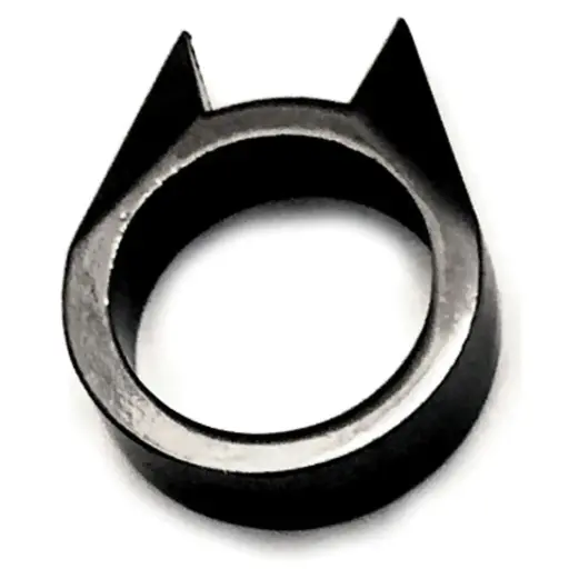 Street Sentinel Cat-Ear Self-Defense Ring - Black Boron Carbide