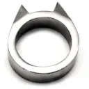 Cat-Ear One-Size Impact Defense Ring - Silver