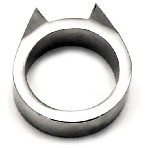Cat-Ear One-Size Impact Defense Ring - Silver