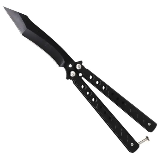 Shadow Lattice Balance-Tuned Butterfly Knife - Midnight Black