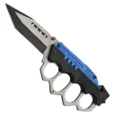 Trench Guardian Quick-Deploy Spring Assisted Knife - Electric Blue