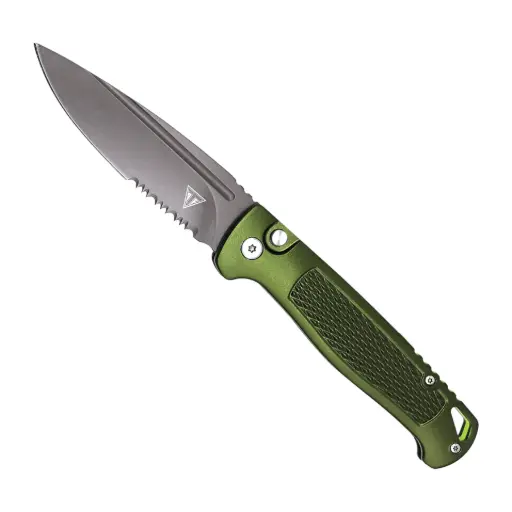Sentinel Grip Slide-Safe Automatic Knife - Green Aluminum