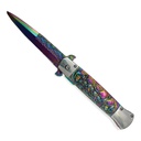 Rainbow Reaper Skull-Stiletto Assisted Opening Knife - Iridescent Steel