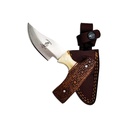 Bonefield Reliquary Short Blade Skinning Knife - Carved Wood & Bone