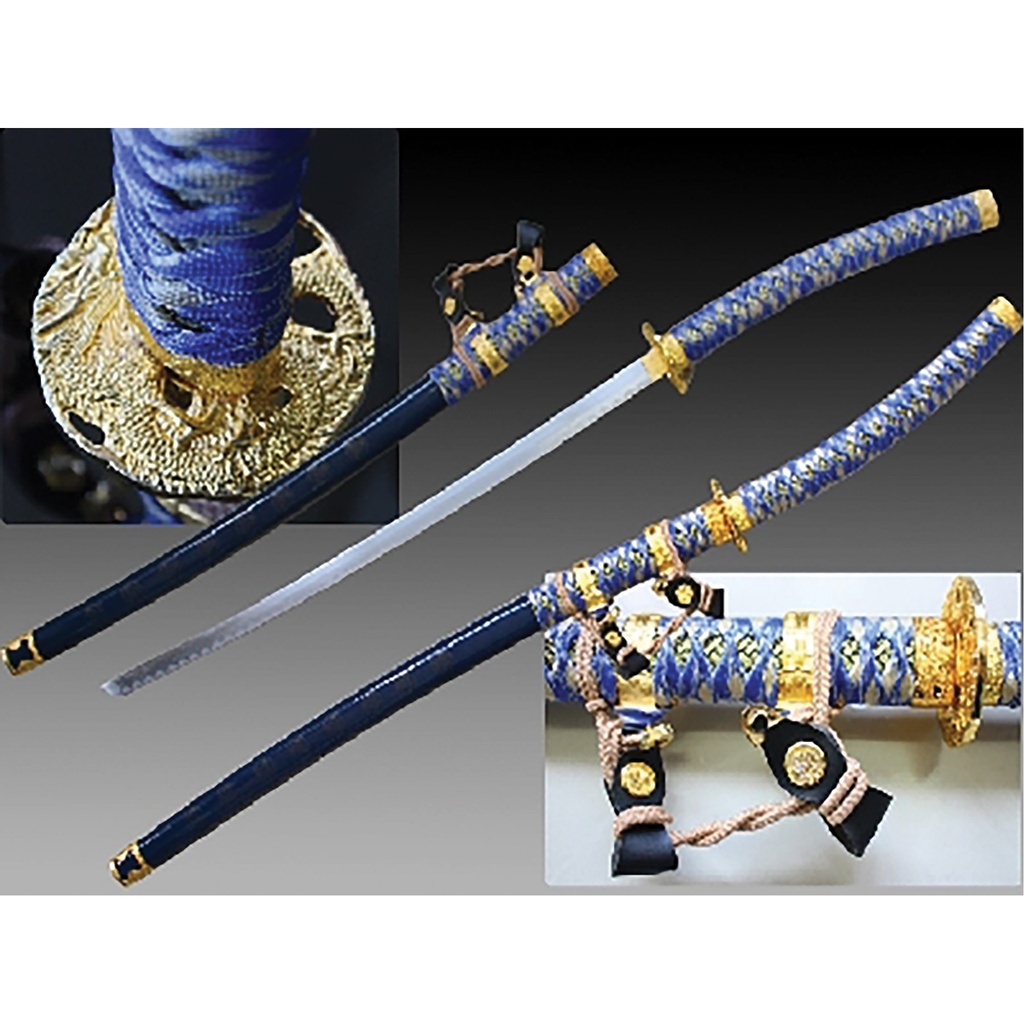 Azure Shogun Ceremonial Jintachi Sword - Blue Gold