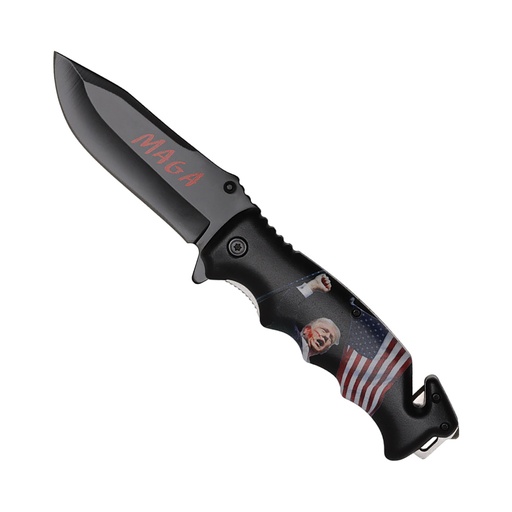 Patriot Rescue MAGA Spring-Assisted Folding Knife - USA Flag
