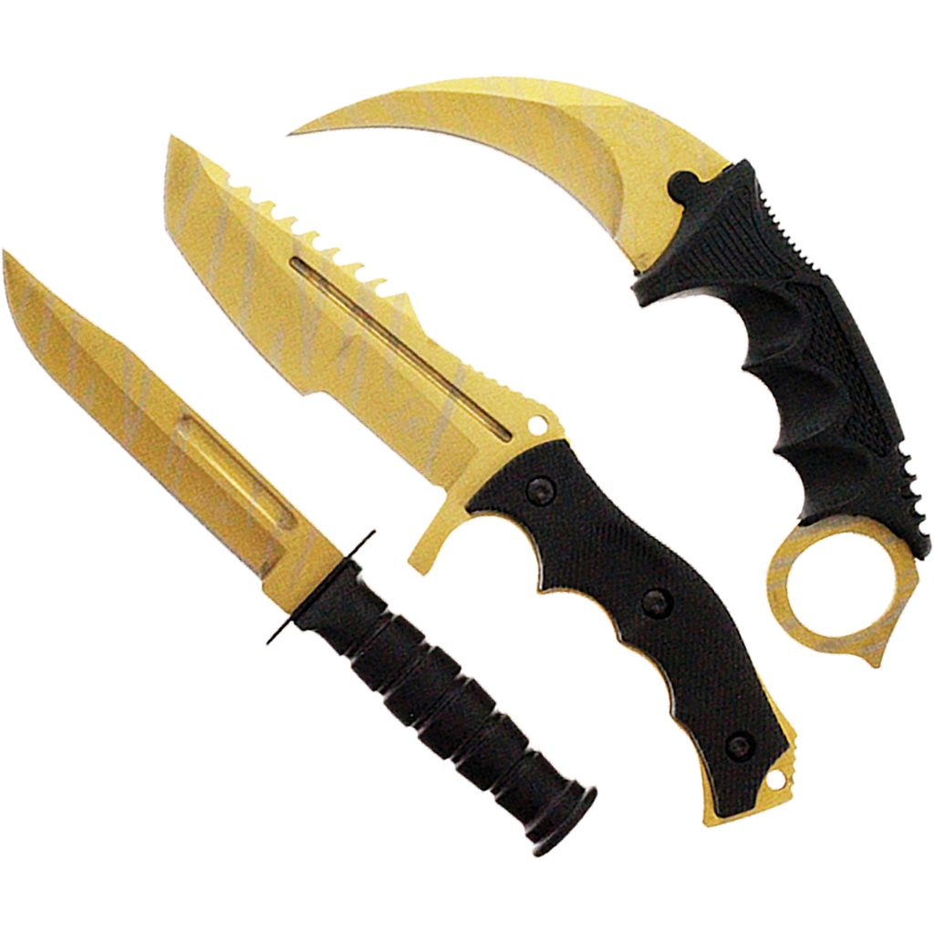 Triad Valor Tactical Knife Set - Gold Blades