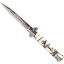 Marble Quillon Classic Stiletto Automatic Knife - White