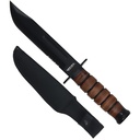 Wilderness Edge Tactical Tracker Knife - Black Blade Leather