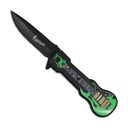 Stage-Riff Freedom Assisted Opening Knife - Green Guitar