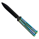 Spectrum Flow Ball Bearing Butterfly Trainer Knife - Rainbow Steel