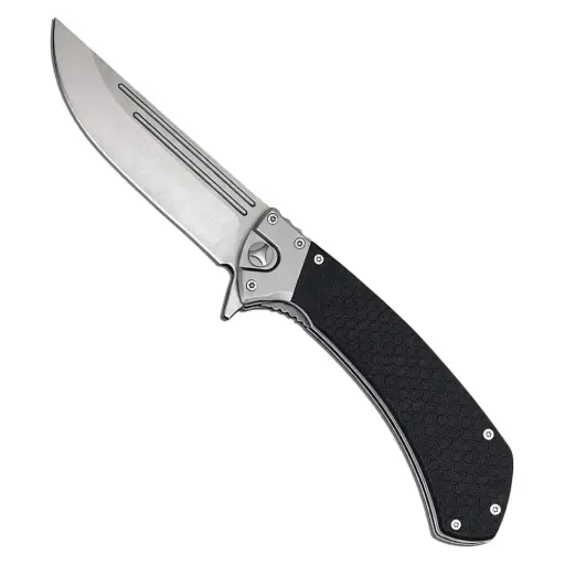 Triple Vector Ball-Bearing Manual Pocket Knife - Black G10