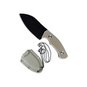 Covert Companion Neck Carry Fixed Blade Knife - Tan Black